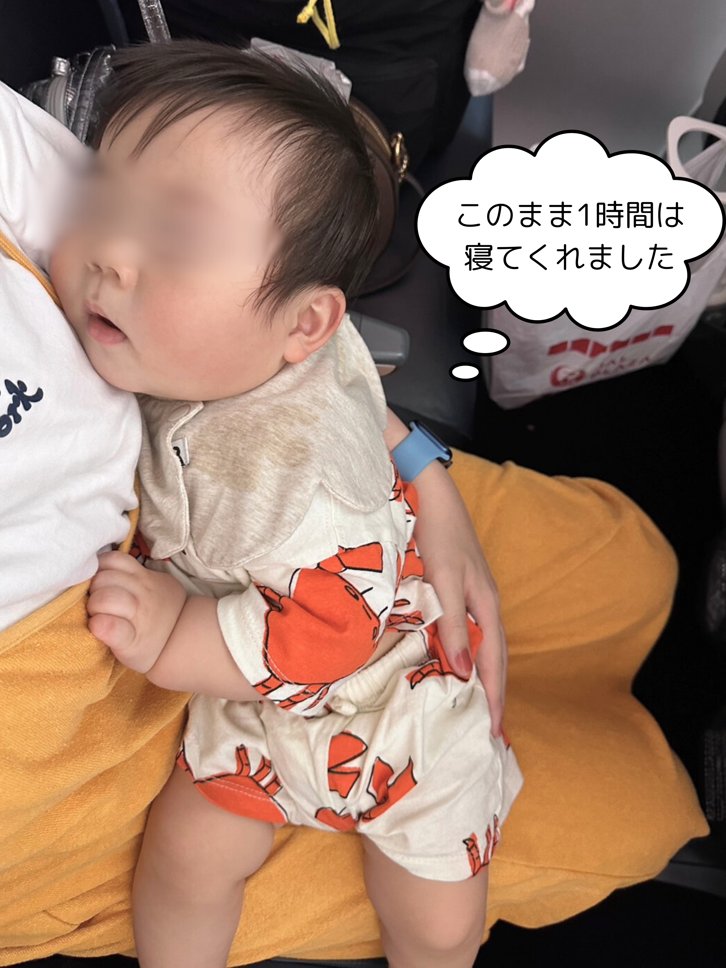 【子連れ飛行機】初めてのフライトはどこの座席がいいの？0歳児子連れ飛行機をレビュー！画像１１